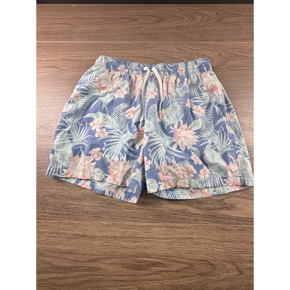 Chubbies Mens Swim Trunks Large 5.5 Inseam Blue Pink Tropical Floral Mesh Lined